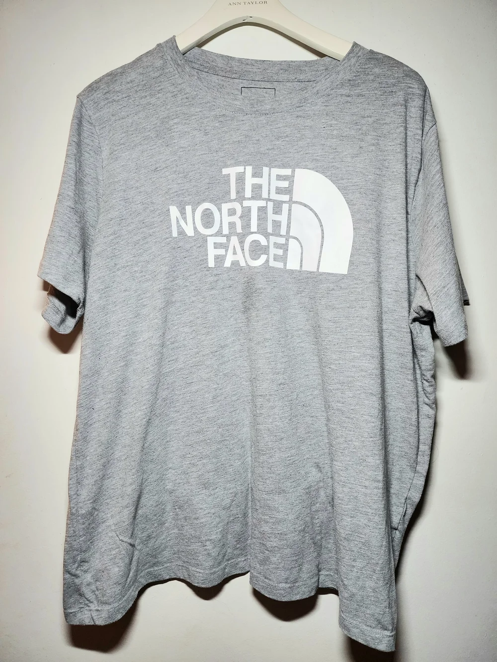 The North Face Short-Sleeve Logo Tee — Light Grey with White Logo